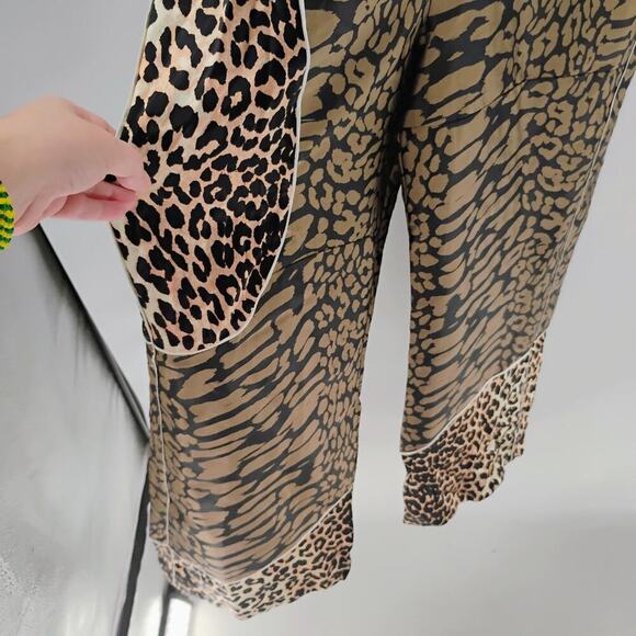 Ganni Mullin Georgette Leopard Print Wrap Jumpsuit Size 38 - Picture 8 of 16